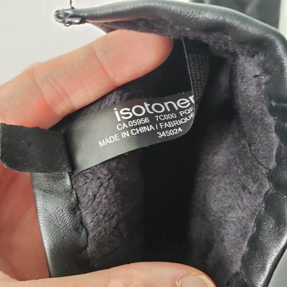 (NWOT) Isotoner Genuine Black Leather Gloves Mens - Size Medium - Picture 10 of 10